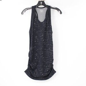Athleta Tank Top Womens Small Speedlight Black Speckle Racerback Ruched running